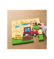Çiftlikteki Traktör Tasarımlı 24 Parça Ahşap Çocuk Puzzle MPK0476