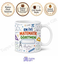 Matematik Öğretmenine Hediye İsimli Baskılı Kupa Bardak Öğretmenler Günü Hediyesi
