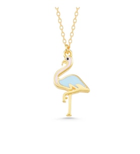 925 Ayar Gümüş Gold Flamingo Kadın Kolye