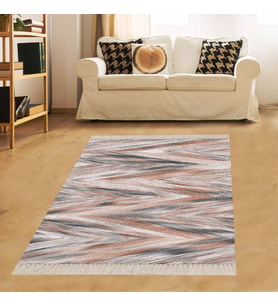 Batik Desenli Renk Geçişli Dijital Baskı Yıkanabilir Kaymaz Taban Leke Tutmaz Salon Halı Yolluk (Mavi)