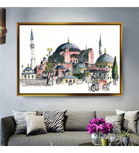 Altın Çerçeveli dekoratif tablo a1692 (Gold)