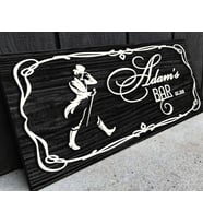 BK Gift Kişiye Özel Kabartma Tasarım Siyah(Ebony) Ahşap Bar Tabelası, Home Bar Tabela, Rustik Ev Dekorasyonu, Duvar Dekoru-5