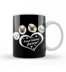 French Bulldog forever Kupa Bardak Porselen