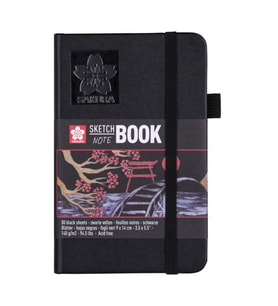 Sakura Sert Kapak Skechbook Siyah Kağıt 140 gr 9x14 cm 80 yp 