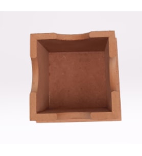 Hobi ERDL 90062 Dekoratif Masaüstü Kalemlik Ahşap MDF Kare El Yapım (Ham)
