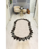 Modern Desenli Lazer Kesim Dijital Baskı Kaymaz Taban Halı H0405