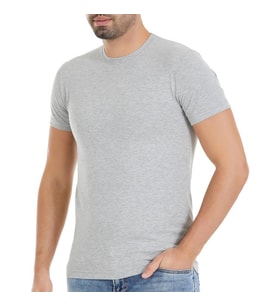 6 Adet Yıldız Erkek Likralı Kısa Kollu T-Shirt Fanila Gri 92