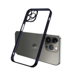ALLY Fashion Series iPhone 13 Pro 6.1inç Kılıf Renkli Kenar Lazer Çerçeveli Silikon Kılıf-(5775) — Renk: Füme