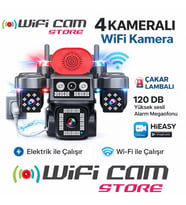 4 Kameralı Elektrikli Wi-Fi Kamera (Siyah-Haki-Gri)