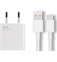 Xiaomi Mix Fold 2 Uyumlu  67w Turbo Şarj Aleti Seti Type C 6A USB Type-c Şarj Kablosu (Beyaz)