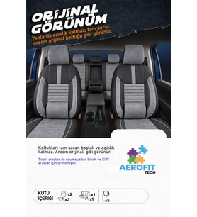 Volvo S60 Phantom Gri Tay Tüyü Oto Koltuk Kılıfı Tam Set -Ortopedik-Kolay Montaj-Terletmez 2000-2013
