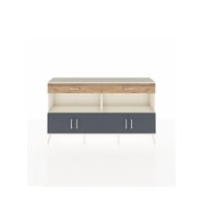 Arges Konsol 2 Raflı 2 Çekmeceli 4 Kapaklı 176x30x99 Aytaşı-Antrasit/Çam