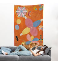 Hilma af Klint - Turuncu Duvar Örtüsü - The Ten Largest No-7435