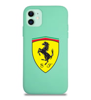 Apple iPhone 11 Uyumlu Lansman Kılıf Ferrari Tasarımlı Altı Kapalı İçi Kadife Kaplı  Kapak (Şeffaf)