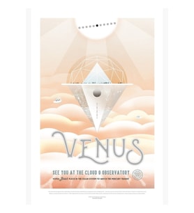 Venus - Exoplanet Travel Bureau, Jpl Travel Poster, Tablo Ahşap Poster Dekoratif