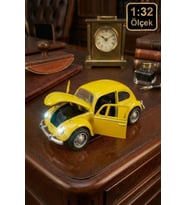 Çek Bırak Beetle Vosvos Araba 1:32 Ölçek Sesli Işıklı Kapıları Açılan Model - Sarı