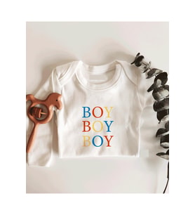 Boy Boy Boy Uzun Kol Çıtçıtlı Organik Bebek Body