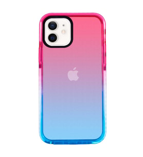 Apple iPhone 12 Uyumlu Kılıf Zore Renkli Punto Kapak (Pembe-Mavi)