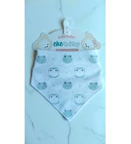 ÇİFT KATLI ÇITÇIT KAPAMALI %100 PAMUK BEBEK FULAR ÖNLÜK (Ebru Yeşil)