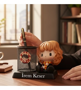 Kişiye Özel Hermione Temalı Kalemlik Ve Masaüstü Organizer – İsim Yazılı Sevimli Figürlü Kalem Tutuc