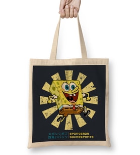 SpongeBob SquarePants Retro Japanese Bez Çanta Uzun Saplı