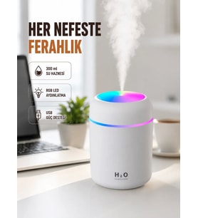 ABS Gövdeli 300ml USB Nemlendirici – Beyaz, Gri, Pembe Renk