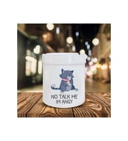 No Talk Me Im Angy Kedi Baskılı Seramik Küllük