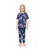 Kız Çocuk %100 Pamuk ve Baskılı Pijama Takımı 3-8 Yaş 12720IS MODANINO
