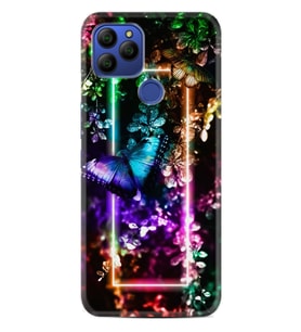 General Mobile Gm 21 Plus Uyumlu Kılıf Kılıf Silikon Desen Exclusive Butterfly Neon 1684