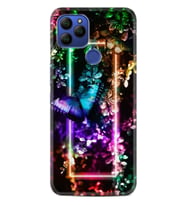 General Mobile Gm 21 Plus Uyumlu Kılıf Kılıf Silikon Desen Exclusive Butterfly Neon 1684