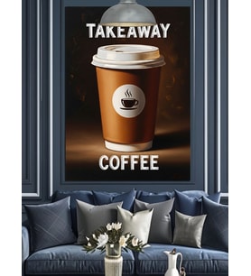 Take Away Kahve Zamanı Dekoratif Kanvas - Mdf Ahşap Tablo