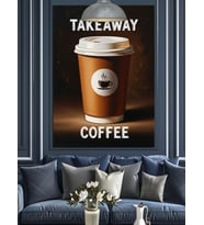 Take Away Kahve Zamanı Dekoratif Kanvas - Mdf Ahşap Tablo