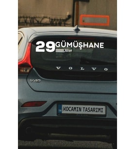 29 Gümüşhane Köse Plaka Kodlu Beyaz Araç Sticker Köse İlçe Yazılı Gümüşhane Özel Tasarım 40x8 cm Şehir ve İlçe Temalı Kaliteli Sticker