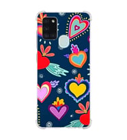 PrintiFy Samsung Galaxy A21S Uyumlu Retro Color 3 Baskılı Şeffaf Köşe Korumalı Antişok Kılıf