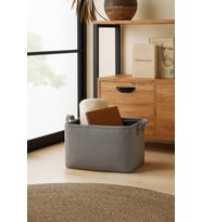 Antrasit Dokulu Dolap İçi Çamaşır Oyuncak Düzenleyici Katlanır Saklama Sepeti Organizer 36x27x22