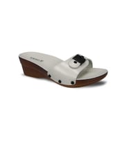 Ceyo 9927 Dolgu Topuk Anatomik Taban Kadın Terlik Bej 36-40