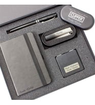 Kişiye Özel Exclusive Defter Kalem Ayna ve Çakmak Seti Siyah