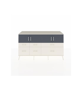 Kronos Konsol 4 Raflı 6 Çekmeceli 4 Kapaklı 176x59x99 Aytaşı-Antrasit/Aytaşı