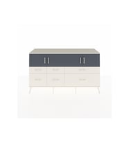Kronos Konsol 4 Raflı 6 Çekmeceli 4 Kapaklı 176x59x99 Aytaşı-Antrasit/Aytaşı