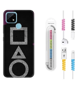 Realme C11 C21 C21Y C25Y C11 2021 Kılıf Kablo Koruma Spiral Silikon Game Begin 1799