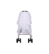 Müslin Bebek Arabası Örtüsü Art-42 Yıldız Yağmuru Pembe (Çok Renkli)