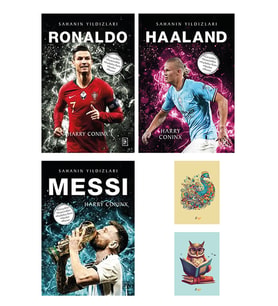 Haaland - Ronaldo - Messi - Sahanın Yıldızları - Harry Coninx - Parodi Yayınları - Not Defterli Seti