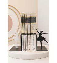 ToDekora Bale Model Kitap Tutucu 2’li – Siyah&Beyaz – Okuma Köşesi Düzeni, Şık Hediyelik (Beyaz-Siyah)