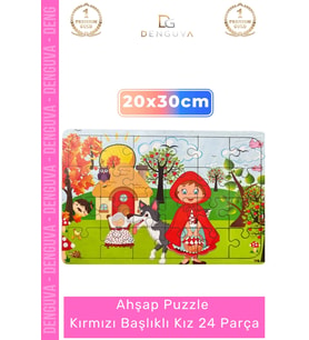 #Puzzle Eğitici Zeka Geliştirici Kaliteli Yerli Ahşap Puzzle Kırmızı Başlıklı Kız 24 Parça