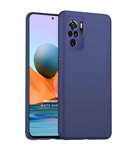 Microsonic Matte Silicone Xiaomi Redmi Note 10S Kılıf Lacivert