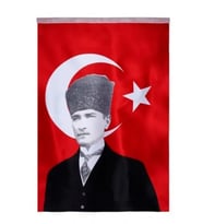 İnter Atatürklü Bayrak 70X105 Atatürklü Türk Bayrağı