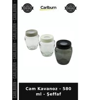 Özel Üretim Saklama Mutfak Düzenleyici Dekoratif Cam Kavanoz - 580 ml - Şeffaf