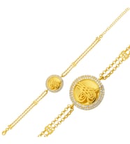 925 Ayar Gümüş Gold Tuğralı Bileklik