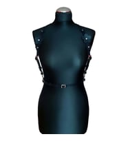 Çiçek Detaylı Çık Göğüs Harness (Siyah)
