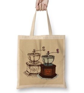 Funny Coffee Drinks Art Lover Gift Quote Vintage Retro Bez Çanta Uzun Saplı